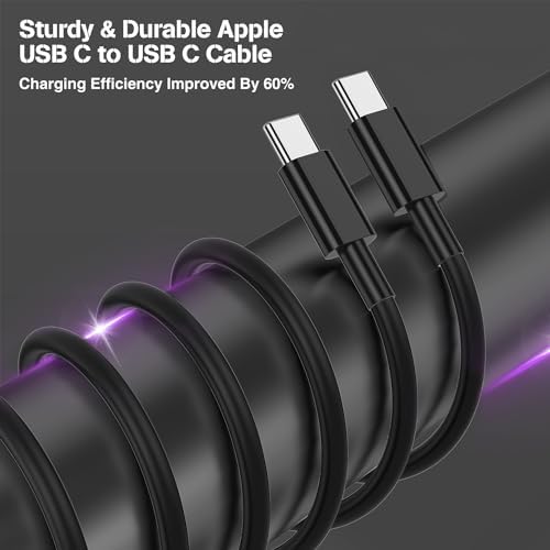 Dual-Port 45 W USB C Car Charger Adapter for Apple Devices – MFi Certified Fast Charger with 3 ft Lightning Cable (Pack of 2) – Rapid Charging for i Phone 14/13/12/11 Pro Max, i Pad, and Air Pods – Durable & Portable Power Solution for On-the-Go Lifestyle