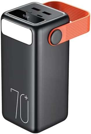 Ultra High-Capacity 70000 m Ah Power Bank – 22.5 W Fast Charging Portable Charger with LED Display & Built-In Flashlight – Ideal for Camping, Travel, and Emergency Use – Multiple Outputs for i Phone, Samsung, i Pad, and More – Stay Connected Anywhere with Long-Lasting Power Solution – Lightweight Design with Convenient Carry Strap and Real-Time Power Monitor – Comprehensive Safety Features Including Overcharge and Short Circuit Protection – Perfect for Outdoor Adventures and Unexpected Power Outages – Includes USB-C Charging Cable and 2-Year Customer Support for Peace of Mind
