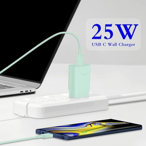 Experience Unmatched Fast Charging with the GUUSMART 2-Pack 25 W Type C Charger & 6 ft USB C Cable – Ideal for Galaxy S23 Ultra, i Phone 15 Series & More – Compact, Lightweight, and Sleek Black Design for On-the-Go Efficiency – Power Up to 3 x Faster with Enhanced Compatibility and Durability
