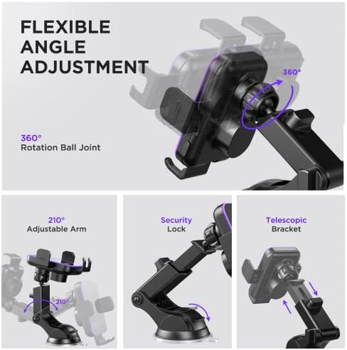 High-Speed Wireless Car Charger with Auto-Clamping Phone Mount and RGB Backlight – 15 W Qi-Compatible Charging for i Phone 15, 14, 13, 12 Mini, Pro Max, 11, XR, X, Samsung Galaxy S23 Ultra, S22, S21+ – Sleek Silver Design for Enhanced Aesthetics and Safety on the Road