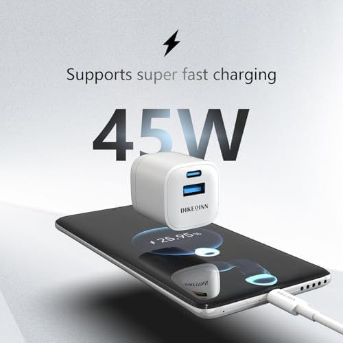 45 W Ga N Dual-Port USB-C & USB-A Wall Charger – Ultra-Fast Power Delivery for i Phone 16/15 & Galaxy S24/S23 Ultra – Compact, Lightweight Travel Charger with Programmable Power Supply for Efficient Multi-Device Charging – Perfect for Home, Office, and On-the-Go Use