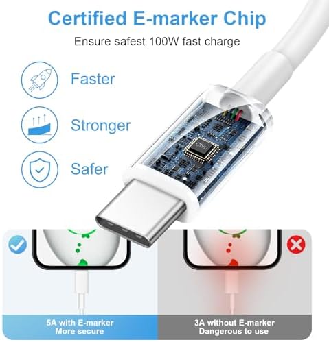 i Phone 16 Fast Charging Pack: 3 USB-C Blocks & 3 Durable 6 FT Cables for Ultimate Compatibility with i Phone 15, i Pad Pro, and Air Pods – Compact, Portable, and Reliable Power Solution for On-the-Go Users