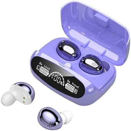 Revolutionary Wireless Purple Sport Earbuds with Built-in Mic | High-Fidelity TWS Noise Cancellation In-Ear Headset | Ergonomically Designed for Ultimate Comfort and Hands-Free Calling | Perfect for Active Lifestyles and Everyday Use | Compatible with All Devices for Effortless Listening Experience