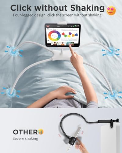 SAIJI Adjustable Tablet Stand Holder – Versatile and Portable Dock for 4.7″-17.3″ Devices, Perfect for Desk, Bed & Gaming – Enhanced Stability, Customizable Viewing Angles, Sleek Black Design for Ultimate Comfort and Productivity