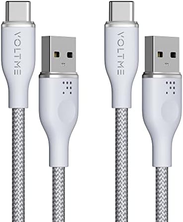 VOLTME Premium Nylon USB C Cable 2-Pack – 6 ft Fast Charging & Data Transfer Cable for Galaxy S10+/S10, Note 10/9, LG V30/V35, Moto Z2/Z3 – Universal Compatibility & Enhanced Durability for Efficient Charging Solutions
