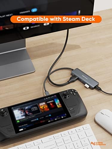 Unlock Ultimate Connectivity with the 7-in-1 USB C Hub 4 K 60 Hz | Cable Creation Multiport Adapter for Seamless 1 Gbps Ethernet, Stunning HDMI Display, Dual USB 3.0 Ports, 100 W PD Charging & SD/TF Card Support – Perfect for Mac Book Pro, i Pad Pro & Steam Deck Users!