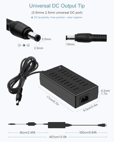 ALITOVE 24 V 10 A High-Efficiency AC Adapter – Universal Power Supply for LED Strips, 3 D Printers, and CCTV Systems – 240 W Output with Versatile 5.5 x2.1 mm Barrel Plug – Enhanced Safety Features for Maximum Device Compatibility and Optimal Performance
