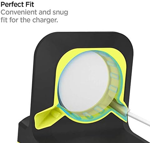 Spigen S350 Apple Watch Charger Stand – Durable TPU Dock with Non-Slip Base for Enhanced Stability and Fast Charging – Compatible with Ultra 2/1, Series 10, SE2, and More – Optimal Charging Solution for All Apple Watch Sizes – Sleek Design for Desk or Nightstand Use