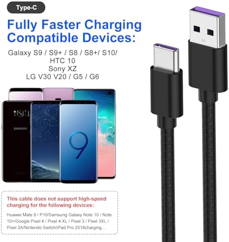 Cyven Premium 3 ft USB Type C Cable Duo Pack – Fast Charge & Data Transfer Cord, Durable TPE Construction, Compatible with Samsung Galaxy A Series, LG V Series, and More – Stylish Pink Design for Enhanced Performance and Versatility