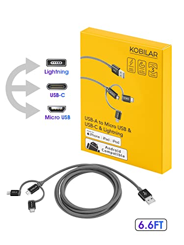 Revolutionize Your Charging Experience with the Apple MFi Certified 3-in-1 Multi Charger Cable – Lightning, Type-C, and Micro Connectors for Seamless Compatibility with i Phone, i Pad, Samsung, Pixel, Mac Book Pro/Air, and Android Devices – Fast Charging and Car Play Ready for Ultimate Convenience and Performance