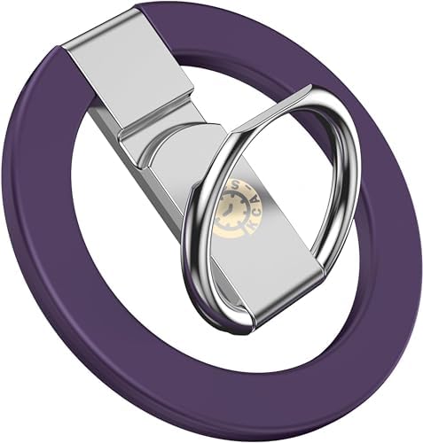 Innovative Purple Foldable Magnetic Finger Loop Kickstand – Ultra-Durable Non-Slip Ring Holder for Smartphones with 360-Degree Rotation, Ergonomic Comfort, and Universal Compatibility for i Phones and More