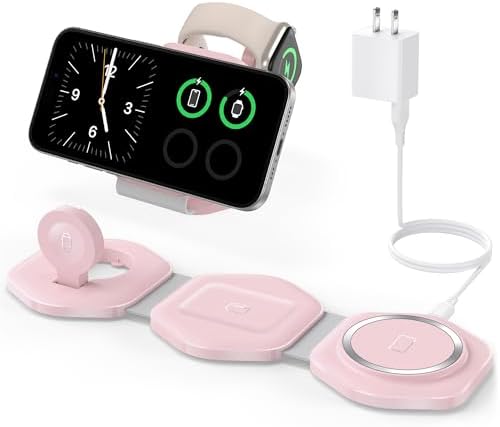 Ultimate 3-in-1 Magnetic Wireless Charging Station for Apple Devices – Foldable Travel Charger for i Phone 16/15/14/13/12 Pro Max, Apple Watch & Air Pods – Fast, Efficient, and Stylish Power Solution for On-the-Go Charging