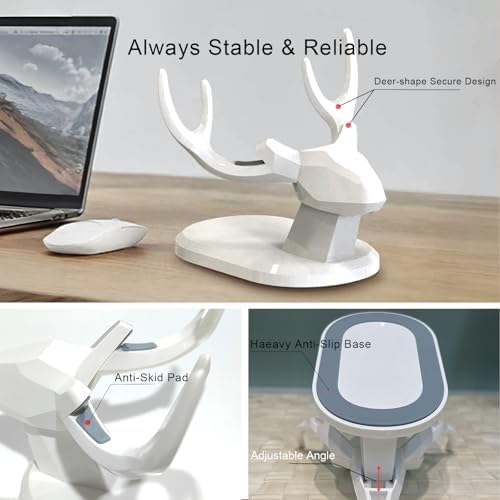 Charming Deer-Shaped Adjustable Phone Stand: Stylish Desktop Holder for i Phone, Android & i Pad | Perfect Gift for Nature Lovers & Home Office Decor | Enhance Your Mobile Experience with Stable, Hands-Free Convenience