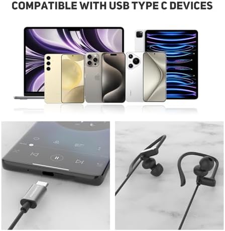 USB C Wired Earbuds with HD Microphone – Premium Noise-Isolating In-Ear Headphones for i Phone 16/15 Pro Max & Samsung Galaxy Devices – Exceptional Sound Quality & Integrated Volume Control – Lightweight, Portable Design for Music & Calls – Enhanced Compatibility with Galaxy Z Flip 5, Pixel 8, and More