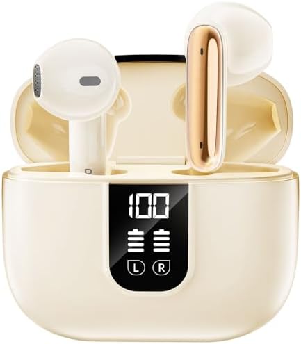 Next-Gen Wireless Earbuds with Bluetooth 5.4 – Premium Hi-Fi Sound, 6-Mic ENC Technology for Crystal-Clear Calls, 35-Hour Battery Life, IPX7 Waterproof Design, LED Battery Indicator, Ideal for Android & i OS Users