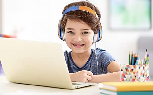 Blippi Kids Adventure Headphones with Safe Parental Volume Control – Tangle-Free Wired Earphones for Stress-Free Listening at Home, School, or On-the-Go – Lightweight and Durable 3.5 mm Jack Stereo Headphones for Young Explorers and Music Lovers
