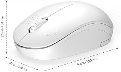Light Blue Wireless Mouse – Ultra-Quiet 2.4 GHz Noiseless Computer Mouse with USB Receiver for Seamless Windows Experience – Portable, Ergonomic Design for Home, Office, or Travel