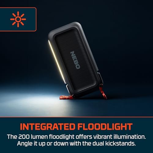 NEBO Rambler 20 K Portable Power Bank – High-Capacity 74 Wh Charger with Dual USB & USB-C Outputs for Quick Device Recharges, Built-In Emergency Flashlight, Compact Travel-Friendly Design, TSA Compliant, Ideal for On-the-Go Charging Needs