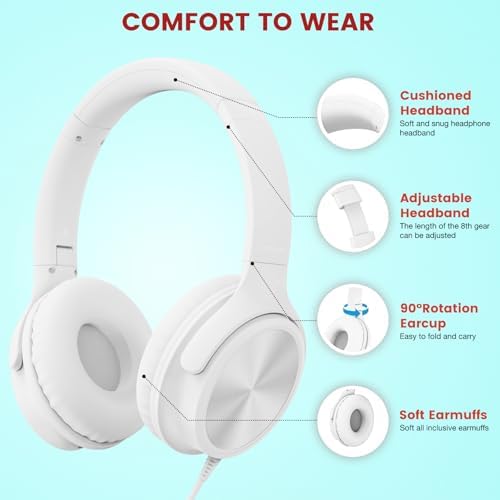 Transform Your Audio Journey with Cowyawn’s Premium USB Type-C Over-Ear Headphones – Stunning Rose Finish, Superior HD Stereo Sound, and Integrated Microphone for Effortless Communication – Ideal for Chromebook, Laptop, and i Phone Users Seeking Optimal Comfort with Portable, Foldable Design