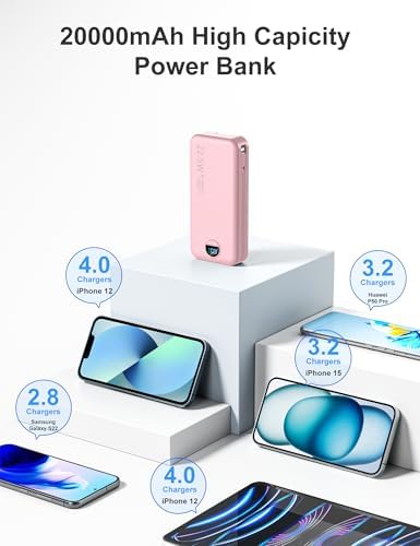 Ultra-Portable 20000 m Ah Power Bank with Built-In Cables & AC Plug | PD 20 W Fast Charging for i Phone, Samsung, Android | LED Display Travel Charger – Charge Multiple Devices Seamlessly and Stay Powered On-the-Go
