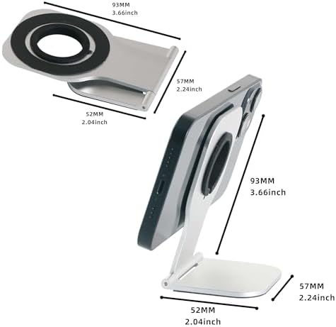 R7 Magnetic Laptop Phone Holder, Lightweight Portable and Versatile Stand for MagSafe and Non-MagSafe Devices, Compatible with Apple Watch Charging, Monitor Screen Side Mount for Work, Multi-Tasking – Enhanced Compatibility and Speed