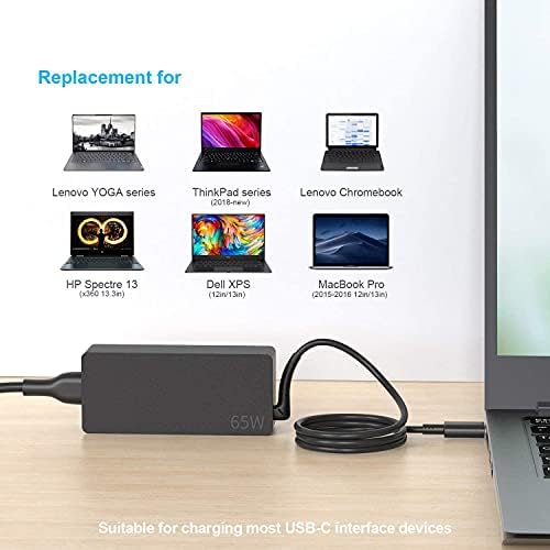 High-Efficiency 65 W USB-C Laptop Charger for Lenovo Think Pad E16 Series – Fast Charging Adapter Compatible with Models 21 JT, 21 JU, 21 JN, 21 JQ, 21 M5, 21 M6, 21 MB, 21 MA – Robust Power Supply with 12-Month Guarantee and Superior Performance for Daily Use