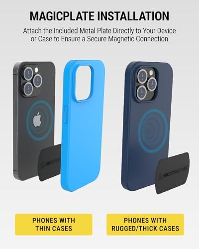 Scosche MXDM Ultra-Strong Magnetic Car Phone Holder – Secure Dashboard Mount for i Phone, Samsung & All Smartphones – Effortless Hands-Free Navigation & Enhanced Driving Safety with Durable Metal Plate