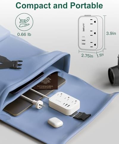 Unlock Seamless Global Connectivity with the Leekyrin Universal Power Adapter for Australia & New Zealand – 3 AC Outlets & 3 USB Ports (1 USB-C) for Fast, Reliable Charging in AU, NZ, China, Argentina, and Fiji – Perfect for Travelers Demanding Versatile Power Solutions and Enhanced Safety Features