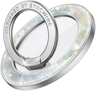 Syncwire Glamorous Magnetic Phone Grip for Mag Safe – Chic Black Diamond Ring Holder & Versatile Rotatable Kickstand – Perfectly Compatible with i Phone 15 Pro Max, 14, 13, 12 & All Android Devices – Secure, Stylish, and Multifunctional Phone Accessory