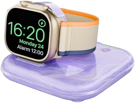 Portable Magnetic Power Bank for Apple Watch – 2000 m Ah Foldable Charger with Type-C Cable | Essential Travel Companion for Series 2-10, SE, Ultra 1/2 | Lightweight, Durable Emergency Backup Solution for Fitness and Adventure Seekers