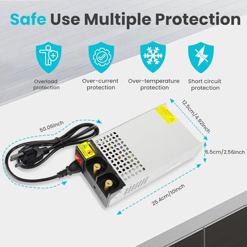 High-Performance 110 V AC to 12 V DC Power Supply Transformer – 50 A 600 W Switching Mode Adapter for CCTV Systems, 3 D Printers, and Security Equipment – Unmatched Efficiency and Broad Compatibility