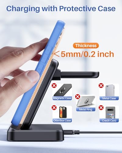 Elevate Your Charging Experience with the LK 3-in-1 Wireless Charger – Fast Charging Station for Samsung Galaxy Devices, Compatible with Galaxy Watch Ultra/7/6/5 Pro, S24 Ultra/S23/S22/S21, Z Fold/Flip 6/5/4/3, and Galaxy Buds (Black) – Compact Design with Enhanced Safety Features and LED Indicators for Seamless Power Management