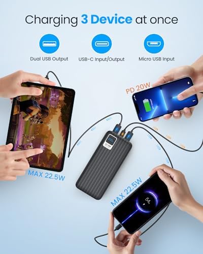 Ultra-High Capacity 50000 m Ah Portable Power Bank – PD 22.5 W Fast Charging Battery Pack with QC 4.0, Multiple Outputs & LED Display for i Phone, Samsung, i Pad, and More – Ultimate On-the-Go Energy Solution