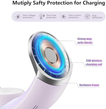 Ultimate 3-in-1 Magnetic Wireless Charging Station for Apple Devices – Fast Charge Your i Phone 16/15/14/13/12/11, Apple Watch Series & Air Pods 4 with RGB Night Light – Enhanced Safety & Intelligent Charging Technology – Artful Design for Home and Office Aesthetics