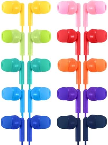 Bulk 100 Pack Premium Wired Earbuds for K-12 Learning – Lightweight In-Ear Headphones with 3.5 mm Jack for Classroom Engagement – Durable, Comfortable, and Cost-Effective Audio Solution to Boost Student Focus and Collaboration