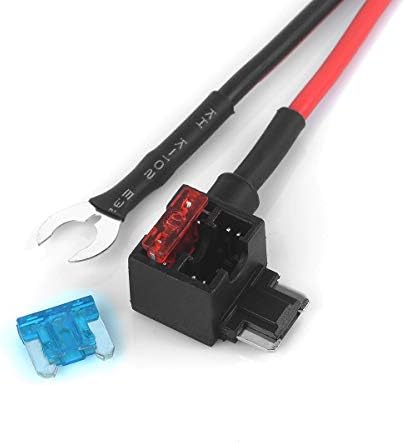 Jtron 12 V Add-a-Circuit Fuse Tap Adapter – 3.3 ft 18 AWG Power Cable with Premium Fuse Holder for Reliable Automotive Device Connectivity and Safety Solutions