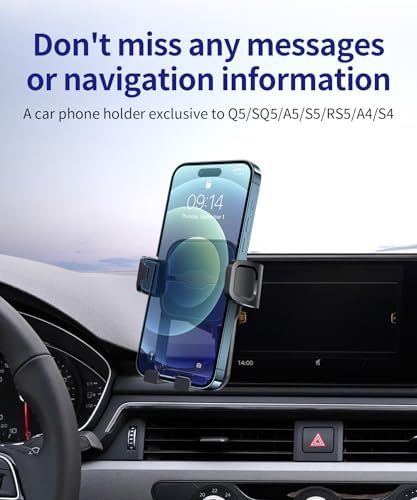 Car Phone Holder for 2021-2025 Audi Q5/2020-2025 A5/S5/RS5/20-25 A4/S4, 360° Rotation, 10.1 inch Screen Fixed Clip, Auto Accessories Navigation Bracket – Enhanced Compatibility and Speed