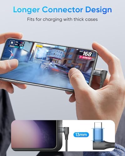 SUNGUY Coiled USB C to USB-C Cable 4FT, [2-Pack] Right Angle 90 Degree USBC to USBC Android Auto Carplay Cord for Car, for iPhone 16 15 Pro/Pro Max, Galaxy S24 S23 S22 (Grey) – Enhanced Compatibility and Speed