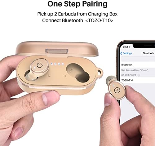 TOZO T10 True Wireless Bluetooth 5.3 Earbuds – 45 Hours of Playtime, IPX8 Waterproof Stereo Headphones with Built-in Mic – Customizable Sound with 32 EQ Settings via App for Enhanced Audio Experience and Seamless Connectivity