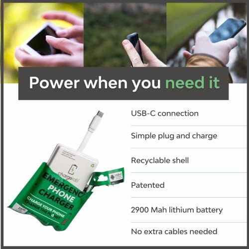 Emergency USB-C Power Bank 3000 m Ah – Ultra-Slim and Lightweight Portable Charger, Pre-Charged for Immediate Use, Compatible with i Phone 15/16 & Android Devices, 10-Pack for Ultimate Convenience and Versatility in Power Solutions