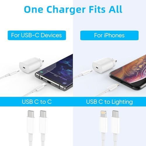 30 W Ultra-Fast USB-C Charger with 6.6 FT Cable for i Phone 16/15 & Galaxy S Series – High-Speed Charging with Safety Features for All Devices – Compact & Portable Power Adapter for On-the-Go Use