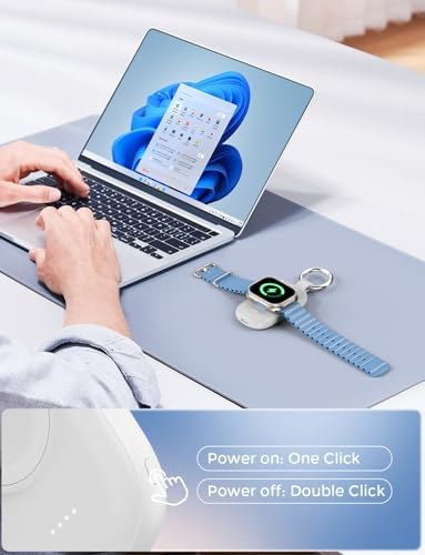 Portable Magnetic Wireless Charger for Apple Watch – 1200 m Ah Keychain Power Bank for Effortless Charging on the Go – Universal Compatibility with All Apple Watch Series Including Ultra Models – Ideal Fast Charging Solution for Active Lifestyles