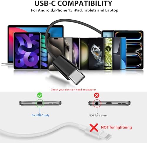 Revolutionary Open Ear USB-C Sports Earbuds with Microphone for i Phone 16, 15 Plus & Galaxy S25 – Secure Fit for Active Lifestyles, Superior Sound Quality, Effortless Volume Control & Enhanced Awareness for Ultimate Listening Freedom on the Move