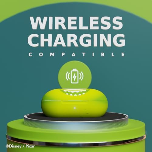 Monsters Inc Bluetooth Wireless Earbuds – Ultimate 30-Hour Playtime & Lightweight Comfort for All Ages – Seamless Connectivity & Built-In Mic for Effortless Calls – Perfect Disney Gift for Kids and Pixar Fans – Enjoy Iconic Sound Quality with Durable Design