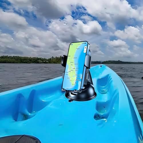 Marine-Grade Suction Cup Phone Holder for Boats – Universal Smartphone Mount for Kayaking, Sailing, and Marine Adventures – Heavy-Duty Dashboard Stand for i Phone, Samsung, Google – Enhanced Stability and Viewing Flexibility