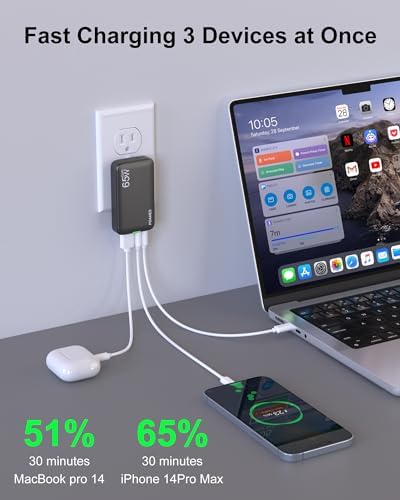 Sleek Light Blue 30 W Dual-Port USB Wall Charger – Ultra-Fast Charging for i Pad Pro, i Phone 12/14/15 & Galaxy S22 – Compact & Travel-Friendly Design with Advanced Safety Features for Effortless Connectivity