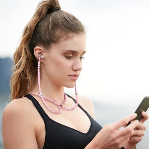 Stylish Pink In-Ear Headphones with Mic – Fashionable Wired Earbuds for Girls and Women – Comfortable Sports Earphones with Remote Control for Seamless Connectivity and Enhanced Audio Experience