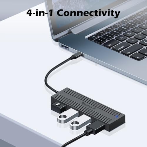 Upgrade Your Digital Workspace with the Smart Q 4-in-1 USB-C Hub – Premium 4 K HDMI Adapter Featuring 3 Lightning-Fast USB 3.0 Ports for Seamless Data Transfer and Crystal-Clear Visuals – Perfect for Mac Book, Dell XPS, and Chromebook Users on the Move