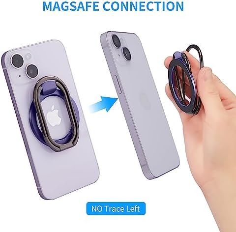 Mag Safe Magnetic Phone Ring Holder Stand – 2-in-1 Adjustable Grip and Kickstand for i Phone 16/15/14/13/12 Series – Enhanced Magnetic Strength with Removable Design for Easy Wireless Charging – Ultimate Compatibility and Convenience – 360° Rotation & 180° Adjustable Arms for Portrait and Landscape Viewing – Secure Finger Grip Reduces Drop Risk – Perfect for Hands-Free Use While Cooking or Streaming – Premium Zinc Alloy Construction for Durability and Stability – Ideal Accessory for Everyday Use and Connectivity