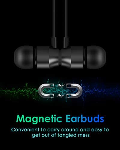 PALOVUE Lightning Magnetic Earbuds – MFi Certified In-Ear Headphones for i Phone 14, 13, 12, 11 Pro Max, X & i Pad – Premium Audio Quality & Hands-Free Microphone – Sleek Metallic Black Design for Ultimate Comfort and Style
